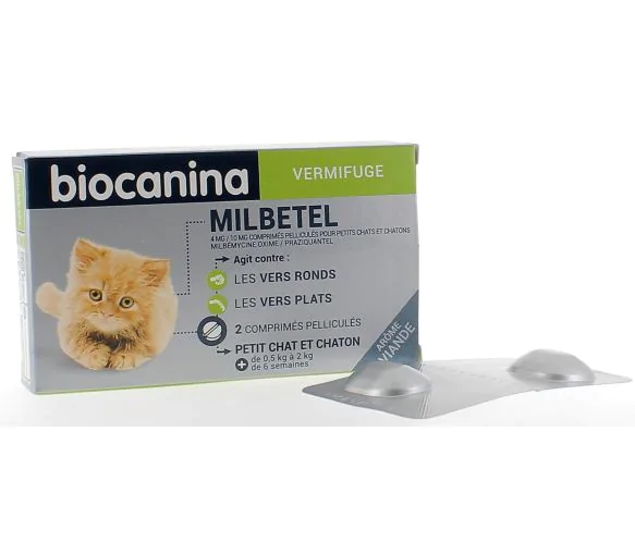 Milbetel 4mg/10mg Biocanina - boîte de 2 comprimés