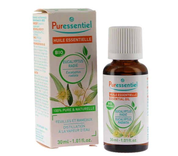 Huile essentielle Eucalyptus Radié bio Puressentiel - flacon compte-goutte de 30ml