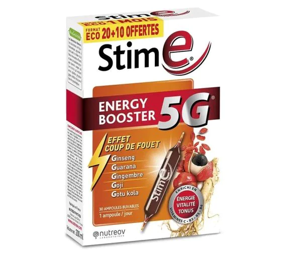 Stime E energy booster 5G Nutreov - boîte de 30 ampoules buvables