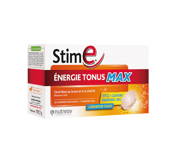 Stim E énergie tonus Max Nutreov - boîte de 30 comprimés effervescents