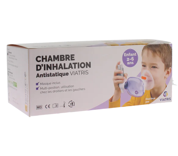 Chambre d'inhalation antistatique enfant 2 à 6 ans Viatris - boite d'une chambre d'inhalation