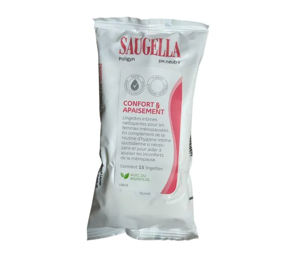 Poligyn lingettes intimes Saugella - pack de 15 lingettes