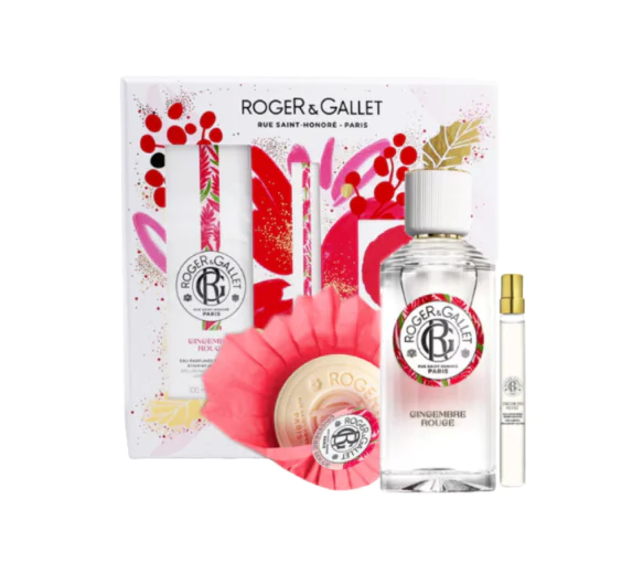 Coffret rituel parfumé gingembre rouge Roger & Gallet - coffret de 3 produits
