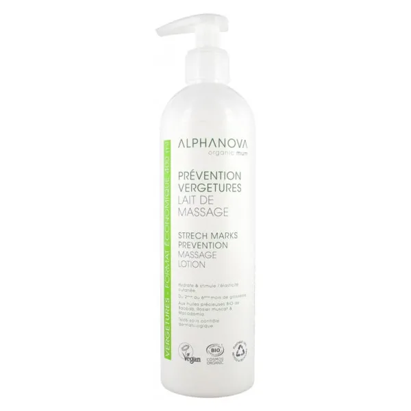 ALPHANOVA LAIT DE MASSAGE VERGETURES 400ML