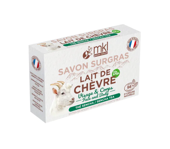 Savon surgras au lait de chèvre bio thé sencha MKL Green Nature - pain de 100g