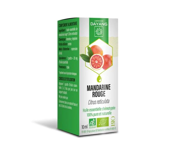 Huile essentielle de Mandarine rouge bio Dayang - Flacon de 10ml