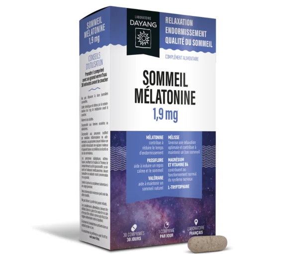 Sommeil mélatonine LP 1,9mg Dayang - boite de 30 comprimés