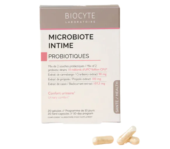 Microbiote intime probiotiques Biocyte - boîte de 20 gélules