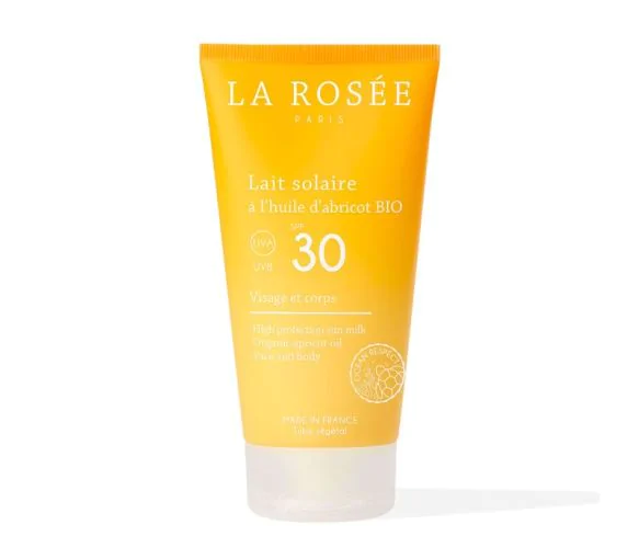 Lait solaire SPF30 à l'huile d'abricot bio La Rosée - tube de 150ml