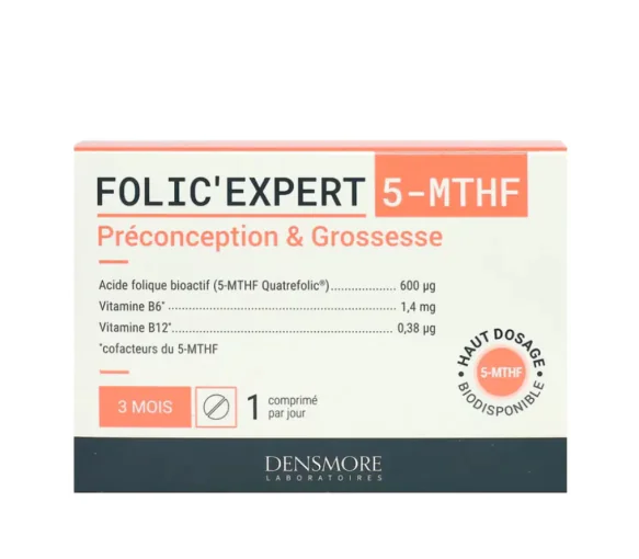 Folic'expert 5-MTHF préconception & grossesse Densmore - boîte de 90 comprimés