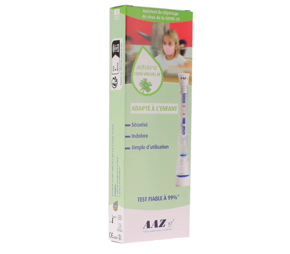 Autotest covid-viro all in antigénique test nasal enfant AAZ - boîte d'un test