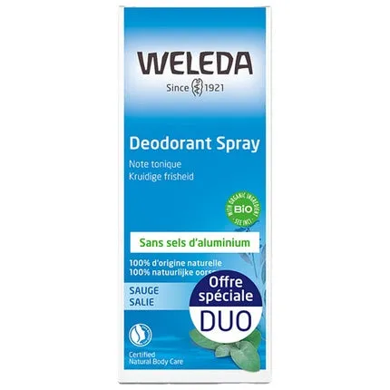 Weleda Deodorant Spray with Sage 100ml - Pack of 2