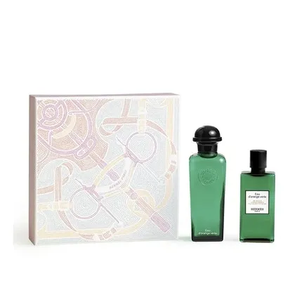 Hermès Hermes Set Unisex Green Orange Water Case Unisexe