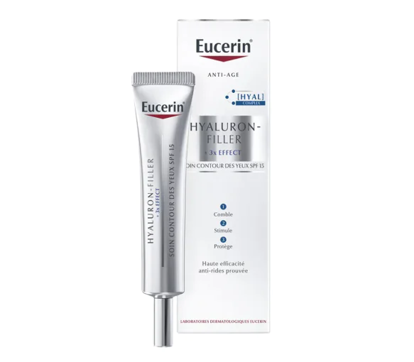 Hyaluron-filler soin contour des yeux 3x effect SPF 15 Eucerin - tube de 15 ml
