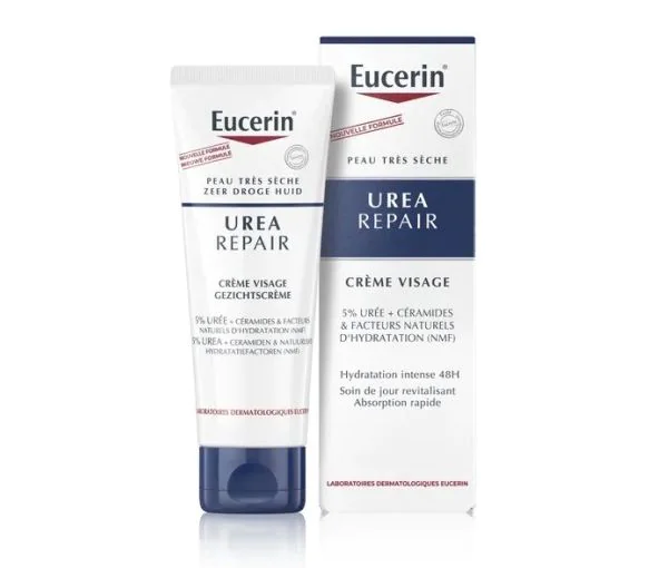 Urea Repair crème visage 5% urée peaux très sèches Eucerin - tube de 50ml
