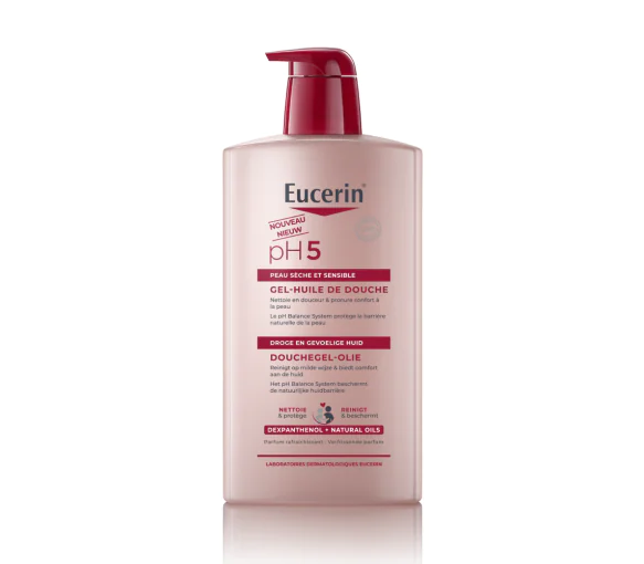 Gel-huile de douche pH5 Eucerin - flacon-pompe de 1L