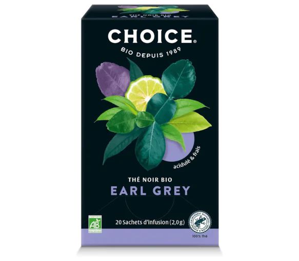 Infusion aux plantes bio earl grey Choice - boite de 17 sachets