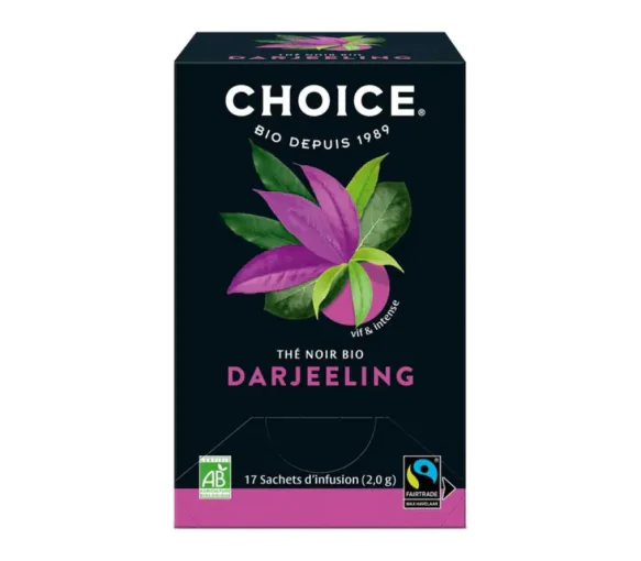 Infusion aux plantes bio darjeeling Choice - boite de 17 sachets