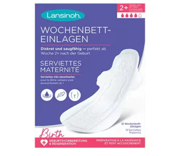 Serviettes maternité très absorbantes Lansinoh - boite de 12 serviettes