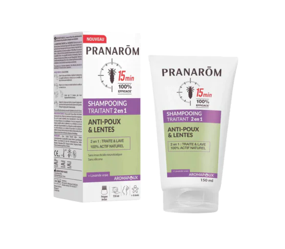 Aromapoux shampooing traitant 2 en 1 anti-poux et lentes Pranarom - tube de 150ml