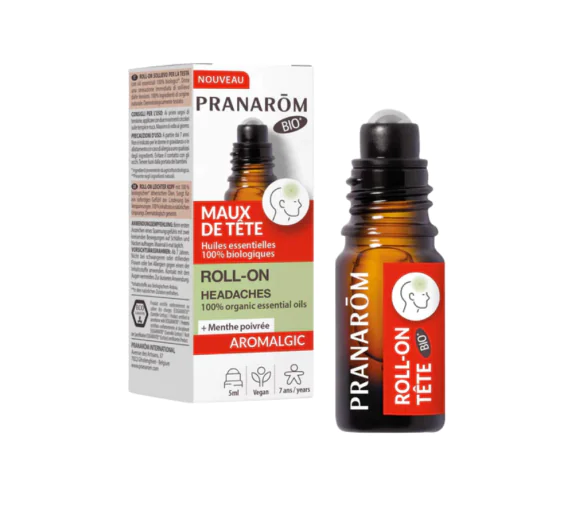 Aromalgic bio huile essentielle maux de tête Pranarom - roll-on de 5ml
