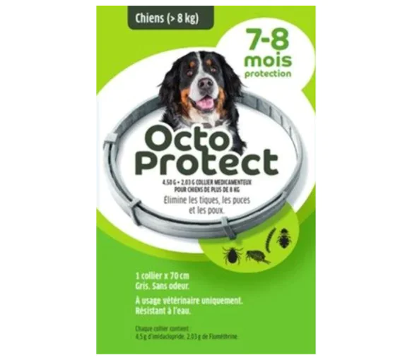 Octo Protect collier antiparasitaire grands chiens Elanco - un collier x 70cm