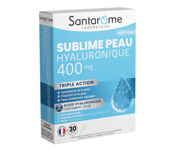 Sublime peau hyaluronique 400mg Santarôme - boite de 30 gélules