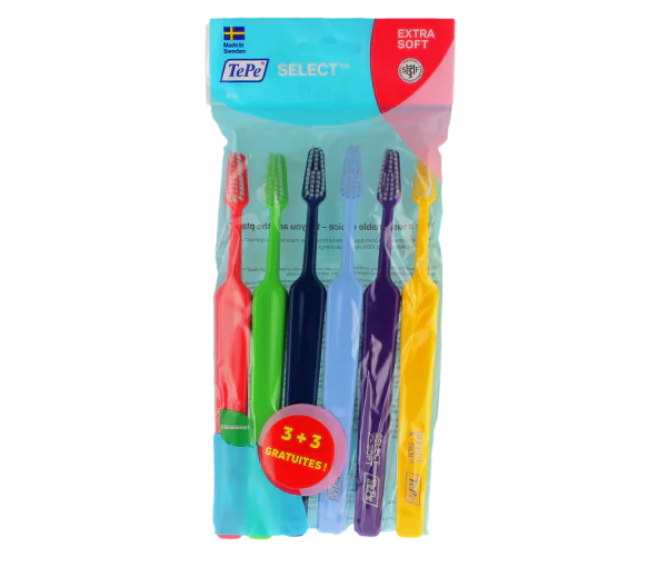 Pack brosses à dents extra-soft Select TePe - lot de 6 brosses à dents