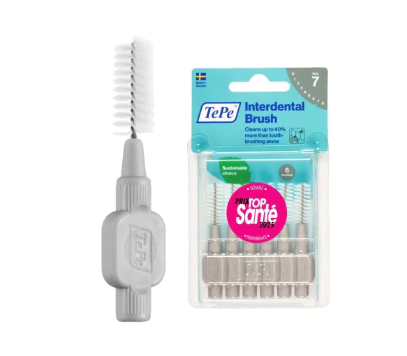 Brossettes interdentaires originales gris taille 7 (1.3mm) TePe - 6 brossettes