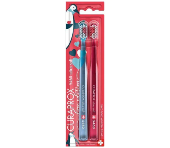Brosse à dents cs 5460 ultra soft love édition Curaprox - lot de 2 brosses à dents