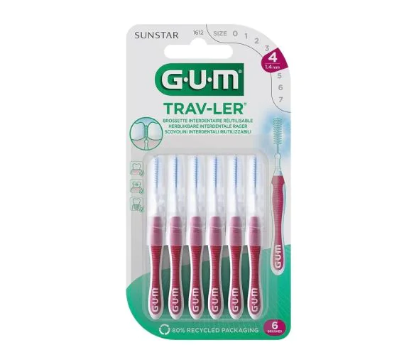 Brossette interdentaire Sunstar Trav-ler 1.4 mm Gum - lot de 6 brossettes
