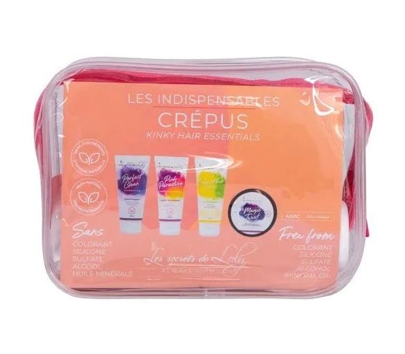 Trousse Les Indispensables cheveux crépus Les Secrets de Loly - trousse de 4 produits