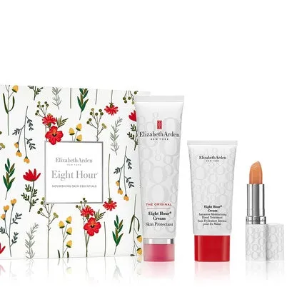 Elizabeth Arden Eight Hour Nourishing Skin Essentials Set Cream Skin Protectant 50ml, Lipstick, Hand Treatment 30ml