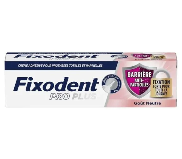 Crème adhésive Fixodent pro plus anti-particules - Tube 40g