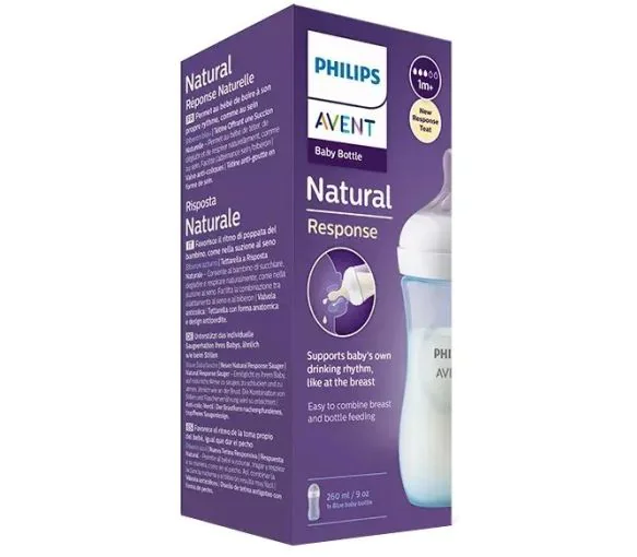 Avent Natural Response  biberon bleu Philips - biberon de 260ml
