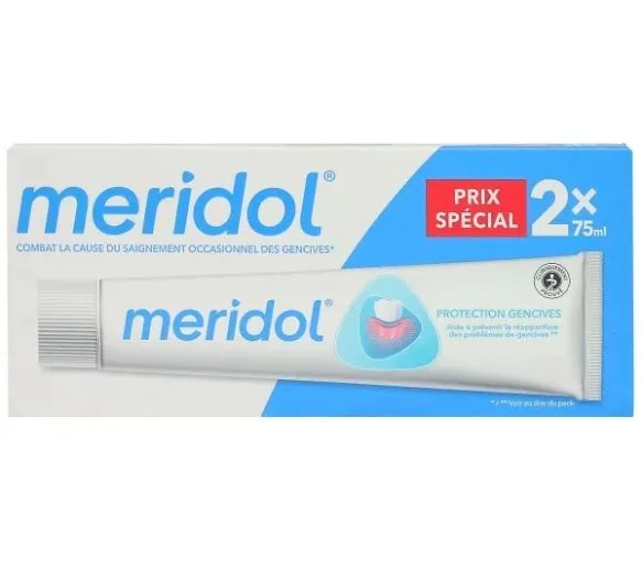 Dentifrice protection gencives Meridol - offre spéciale 2 tubes de 75ml