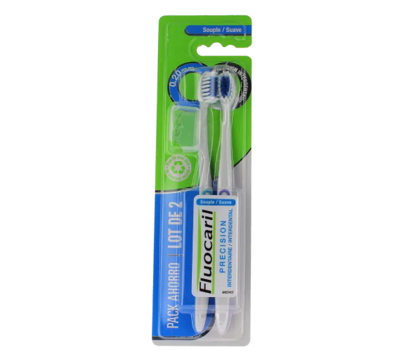Brosses à dents precision interdentaire souple Fluocaril - lot de 2 brosses à dents