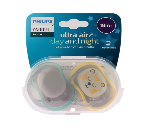 Sucette ultra air day and night 18 mois et + Avent - boîte de 2 sucettes