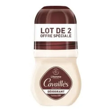 Rogé Cavaillés Cavaillès Dermato Deodorant Fresh 48 Hours Roll-On x 2 Lemon and Rosemary Scent Bottle 100% Recycled & Recyclable 50ml pour homme