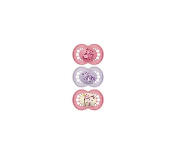 Sucette anatomique Original jour/nuit 18 mois+ rose Mam - lot de 3 sucettes