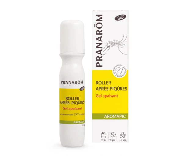Roller gel apaisant piqûres bio Aromapic Pranarôm - roll-on de 15ml