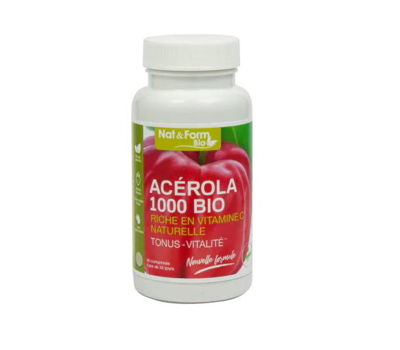 Acérola 1000 bio Nat&Form - 30 comprimés