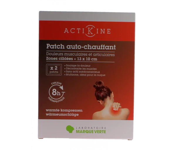 Actikine patch auto-chauffant Marque Verte - boite de 2 patchs de 13x10cm