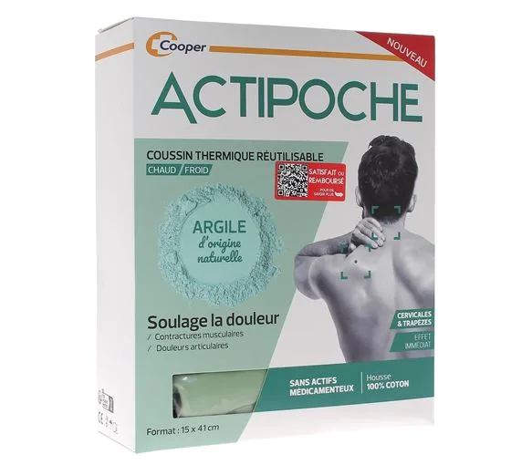 Actipoche Coussin thermique argile cervicales et trapèzes Cooper - un coussin