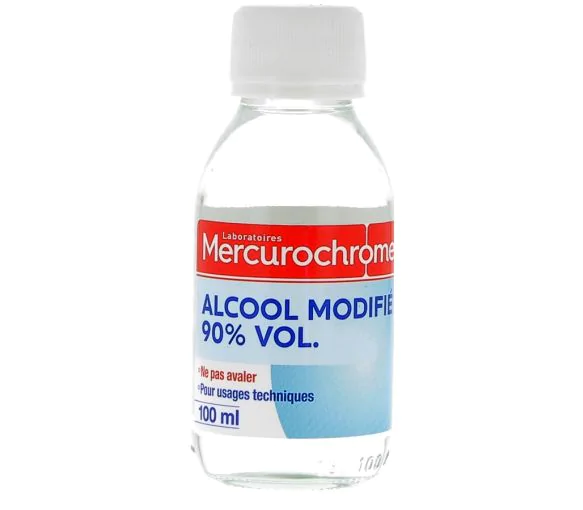 Alcool modifié 90% vol Mercurochrome - Flacon de 100 ml
