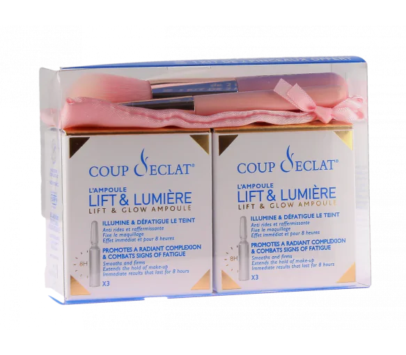 Ampoules Lift & Lumière Coup d'Éclat - lot de 2 x 3 ampoules + 1 kit de 2 pinceaux offert