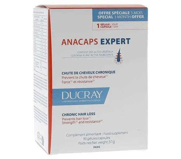 Anacaps Expert Chute de cheveux chronique Ducray - boîte de 90 gélules