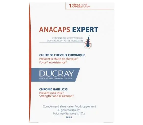 Anacaps Expert Chute de cheveux chronique Ducray - boîte de 30 gélules