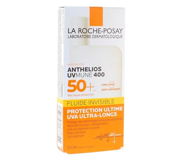 Anthelios UVMune 400 Fluide solaire invisible sans parfum SPF 50+ La Roche-Posay - flacon de 50ml