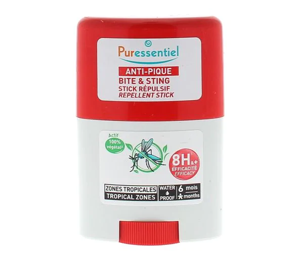 Anti-Pique Stick répulsif waterproof zones tropicales Puressentiel - stick de 20ml